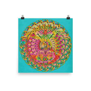 Pastel freakout mandala 18x18 poster